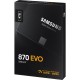 Твердотельный накопитель/ Samsung SSD 870 EVO, 4000GB, 2.5" 7mm, SATA3, 3-bit MLC, R/W 560/530MB/s, IOPs 98 000/88 000, DRAM buffer 4096MB, TBW 2400, DWPD 0.33 (12 мес.)