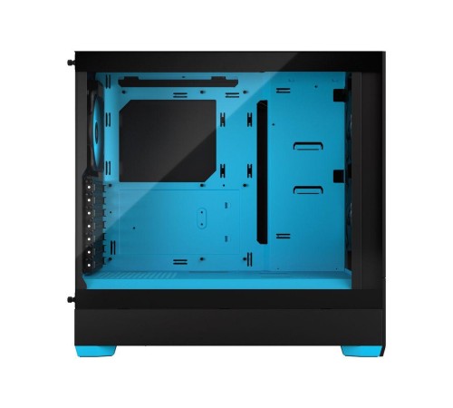 Корпус ПК без блока питания/ Case Fractal Design Pop Air RGB Cyan Core TG Clear Tint, Midi-Tower, 3x120mm RGB, 2xUSB-A 3.2 ATX, mATX, mITX Black/Cyan