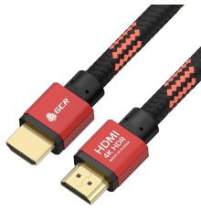 GCR Кабель PROF 1.0m HDMI 2.0, BICOLOR ECO Soft капрон, AL корпус красный, HDR 4:2:2, Ultra HD, 4K 60 fps 60Hz/5K*30Hz, 3D, AUDIO, 18.0 Гбит/с, 28AWG, GCR-54506