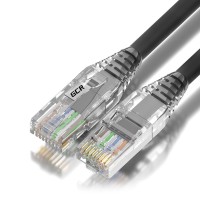 GCR Патч-корд сборный 1.5m  LSZH UTP кат.5e, черный, коннектор прозрачный+ABS колпачок, 24 AWG, ethernet high speed 1 Гбит/с, RJ45, T568B, GCR-52632