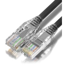 GCR Патч-корд сборный 1.5m  LSZH UTP кат.5e, черный, коннектор прозрачный+ABS колпачок, 24 AWG, ethernet high speed 1 Гбит/с, RJ45, T568B, GCR-52632