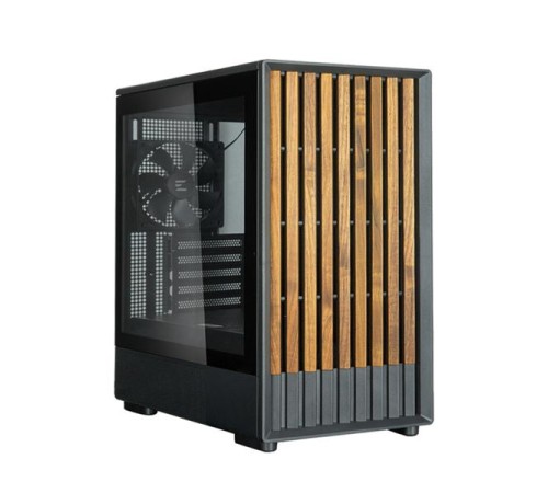 корпус ZALMAN P10 NAMU, MATX, BLACK, WINDOW, FRONT COVER WALNUT, 2x3.5", 3x2.5", 1xUSB TYPE-C, 1xUSB3.0, FRONT 2x120mm, REAR 1x120mm ARGB (незначительное повреждение коробки)