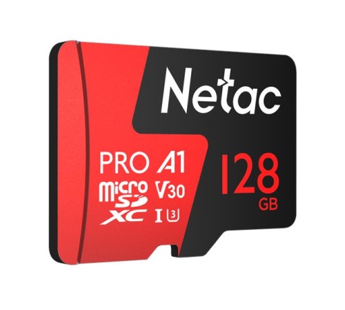 Носитель информации Netac P500 Extreme PRO 128GB MicroSDXC V30/A1/C10 up to 100MB/s, retail pack with SD Adapter