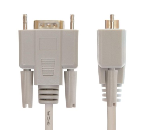 GCR Кабель 1.8m 0-модемный COM, DB9/DB9  9F/9F, серый, 30 AWG