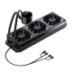 Система жидкостного охлаждения/ Water Cooling System JONSBO TH-360 Black (300W, 360mm, LED temp., Black, ARGB/ Fans: 3x120mm, 62.4CFM, 37.3dBA, 2400RPM/ Pump height 72mm, 30dBA, 2400RPM, Rad thickness 27mm/ S: 1851, 1700, 1200, 115X, AM5, AM4)