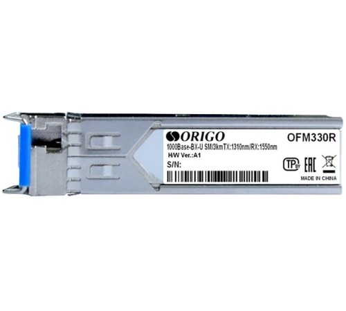 Трансивер/ OFM330R/10KM WDM SFP Transceiver, 1000Base-BX-U, Simplex LC, TX: 1310nm, RX: 1550nm, Single-mode, 10KM