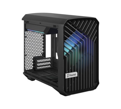 Корпус ПК без блока питания/ Case Fractal Design Torrent Nano RGB TG Light Tint, Mini-Tower, 1x180mm RGB, 2xUSB-A 3.2 + 1xUSB 3.2 Type-C mITX, mDTX Black