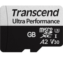 Карта памяти/ Transcend 256GB microSDXC Class 10 UHS-I U3 V30 A2 R160, W125MB/s with SD adapter