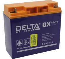Батарея DELTA серия GX, GX 12-17, напряжение 12В, емкость 17Ач (разряд 20 часов),  макс. ток разряда (5 сек.) 225А, макс. ток заряда 3.36А, свинцово-кислотная типа GEL, клеммы под гайку и болт M6, ДxШxВ 181х77х167мм., вес 5.5кг., срок службы 15 лет./ Batt