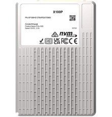 твердотельный накопитель PHISON SSD X100P 3840GB NVMe U.3 (15mm) PCIe NVMe Gen4 1x4 R7400/W6900MB/s 3D TLC 1750K/190K IOPS 1DWPD single port  SSD Enterprise Solid State Drive, 1 year, OEM