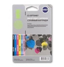 -/ Картридж струйный Cactus CS-EPT0487 T0487 черный/голубой/пурпурный/желтый/светло-голубой/светло-пурп