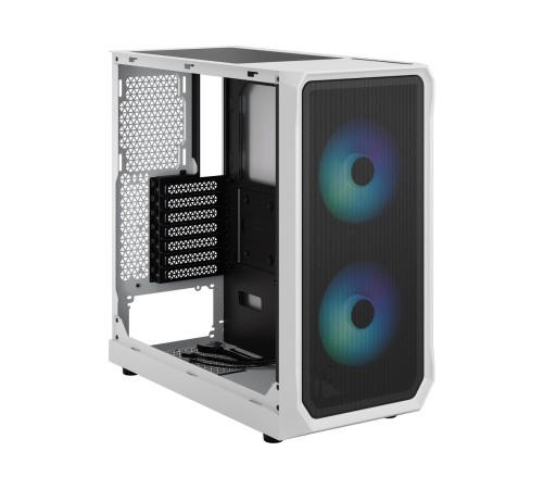 Корпус ПК без блока питания/ Case Fractal Design Focus 2 RGB, Midi-Tower, 2x140mm RGB, 2xUSB-A 3.2 ATX, mATX, mITX White