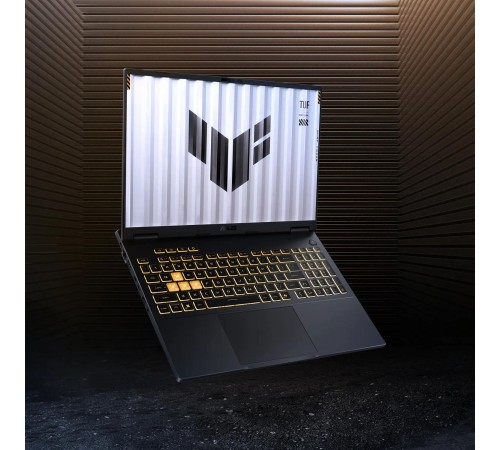 Ноутбук/ ASUS TUF F16 FX608JP-RV019 16"(1920x1200 (матовый, 165Hz) IPS)/Intel Core i5 13450HX(2.4Ghz)/32768Mb/1024PCISSDGb/noDVD/Ext:nVidia GeForce RTX 5070(8192Mb)/Cam/BT/WiFi/90WHr/war 1y/2.2kg/Jaeger Gray/DOS