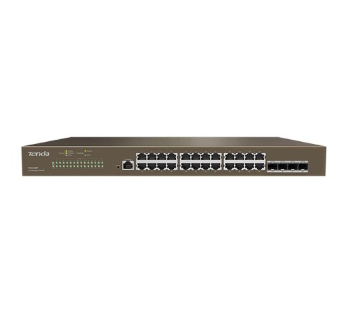 Коммутатор/ Tenda TEG3328F Коммутатор управляемый, 24x1 Гбит/с, SFP 4x1 Гбит/с, установка в стойку, металлический корпус