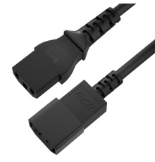 GCR Кабель питания PROF удлинитель 5.0m, С13 - С14, черный, 3*1,0mm, GCR-54339