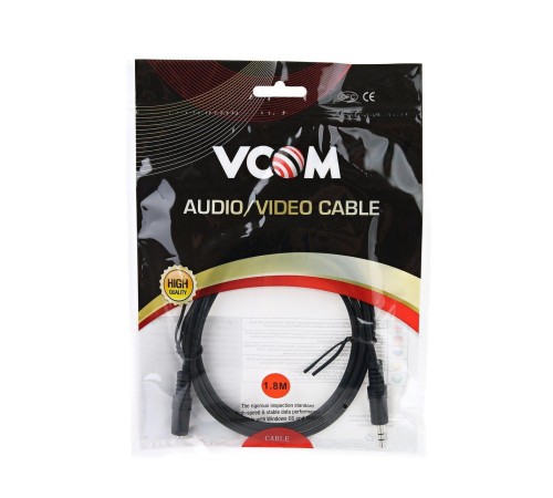 Кабель/ Кабель удлинительный 3.5 Jack (M) - 3.5 Jack (F), стерео, аудио, 1.8м VCOM <VAV7179-1.8M>