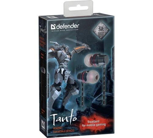 Defender Гарнитура для смартфонов Tanto черный+серый, кабель 1,2 м