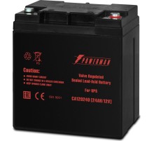 Батарея POWERMAN Battery CA12240, напряжение 12В, емкость 24Ач, макс. ток разряда 360А, макс. ток заряда 7.2А, свинцово-кислотная типа AGM, тип клемм M1, Д/Ш/В 166/126/174, 8.4 кг./ Battery POWERMAN Battery CA12240, voltage 12V, capacity 24Ah, max. discha