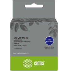 -/ Этикетки Cactus CS-LW-11355 сег.:51x19мм черный белый 500шт/рул Dymo Label Writer 450/4XL