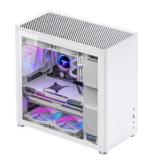 Корпус без блока питания/ Case JONSBO D40, Midi-Tower, TG, no fan, 1xUSB-A 3.2 + 1xUSB-C 3.2, ATX, mATX, White