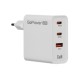 Сетевое З/У/ Сетевое З/У GoPower GPQC10 1USB+2Type-C 65W QC3.0 GAN белый