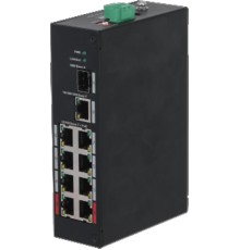 Защищенный 8-портовый РОЕ коммутатор, неуправляемый; 1*1000 Base-X, 1*10/100/1000 Base-T, 8*10/100 Base-T (PoE порты), Бюджет РОЕ: 96 Вт, Питание :DC 48~57В, Монтаж на DIN-рейку, Рабочие температуры: от -30⁰С до +65⁰С