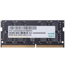 Оперативная память Apacer  DDR4  32GB  3200MHz SO-DIMM (PC4-25600) CL22 1.2V (Retail) 2048*8  3 years (AS32GGB32CSBBGH/ES.32G21.PSI)