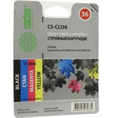 -/ Картридж струйный Cactus CS-CLI36 многоцветный (11.8мл) для Canon Pixma iP 100/ MiNi 260