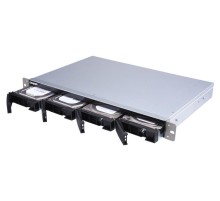 Полка расширения сетевого хранилища без дисков/ SMB QNAP TL-R400S SATA 6GB/s JBOD storage enclosure, 4-tray 3,5"/2,5" w/o HDD, 1 x SFF-8088, 1 PSU. Rackmount. W/o rail kit RAIL-B02