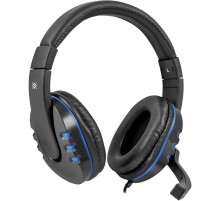 Defender Игровая гарнитура Warhead G-160 черный+синий, кабель 2,5 м