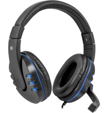 Defender Игровая гарнитура Warhead G-160 черный+синий, кабель 2,5 м