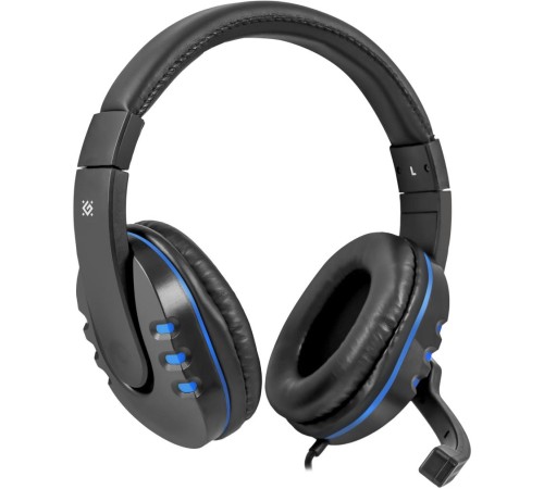 Defender Игровая гарнитура Warhead G-160 черный+синий, кабель 2,5 м