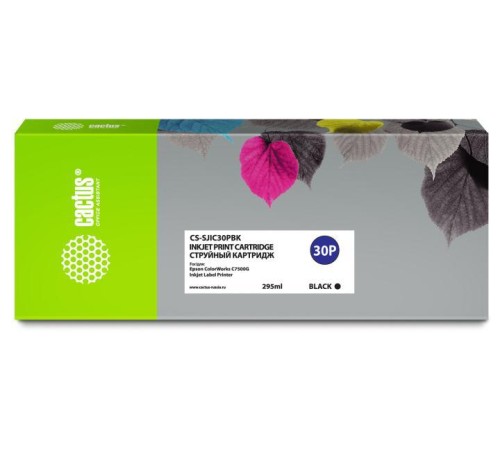 -/ Картридж струйный Cactus CS-SJIC30PBK C33S020639 черный (295мл) для Epson ColorWorks TM-C7500G