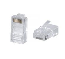 Коннектор RJ-45 под витую пару, категория 5e, универсальный Cabeus 8P8C Коннектор RJ-45 под витую пару, категория 5e, универсальный (для одножильного и многожильного кабеля) для проводников с толщиной по изоляции до 1,05 мм