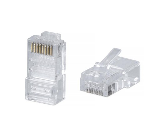 Коннектор RJ-45 под витую пару, категория 5e, универсальный Cabeus 8P8C Коннектор RJ-45 под витую пару, категория 5e, универсальный (для одножильного и многожильного кабеля) для проводников с толщиной по изоляции до 1,05 мм