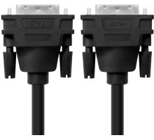 Greenconnect Кабель DVI-D 1.0m, черный, OD 8.5mm, 28/28 AWG, DVI/DVI, 25M/25M, GCR-DM2DMC-1.0m, двойной экран