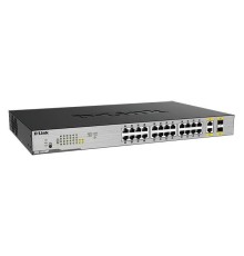 Коммутатор/ DGS-1026MP Unmanaged Switch 24x1000Base-T PoE, 2xCombo 1000Base-T/SFP, PoE Budget 370W, metal case