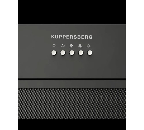Встраиваемая вытяжка Kuppersberg/ Встраиваемая вытяжка Kuppersberg, High-Tech, 60 см, механическое управление, обратный клапан, 3 скорости, 780 м3/ч, периметральное всасывание, угольный фильтр KF-SC 2 (опция), уровень шума 62 дБ, цвет черный