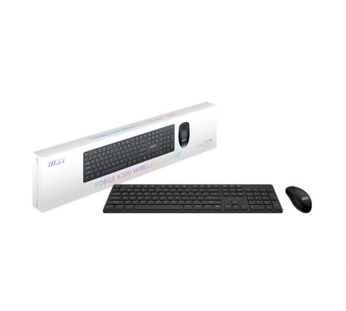 Клавиатура и мышь Keyboard and Mouse MSI FORGE K200 Combo, Wireless, Black