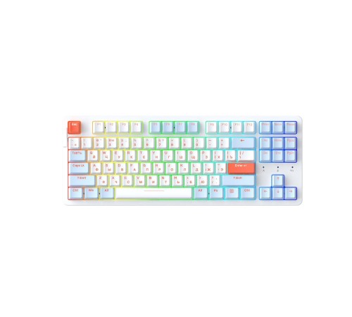 Клавиатура механическая проводная Dareu A87X Blue-White (голубой/белый), 87 клавиш, switch BlueSky V3 (linear), подключение USB, подсветка RGB Клавиатура механическая проводная Dareu A87X Blue-White (голубой/белый), 87 клавиш, switch BlueSky V3 (linear), подключение USB, подсветка RGB