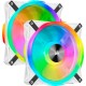Кулер для корпуса/ Case Cooler Corsair iCUE QL140 RGB 140mm (140x140x25mm, 4-pin PWM, RGB, 50.2CFM, 26dBA, 1250RPM, White, 2pcs)