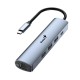 USB HUB UH-545 USB3.0 с Ethernet RJ45, гигабитным Ethernet RJ45 x 1, портом питания USB-C (5 В 3 А) x 1, портами передачи данных USB-A 3.0 x 3