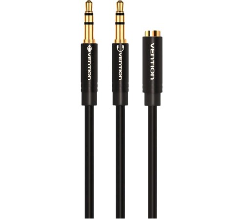 Переходник-разветвитель Vention гибкий Jack 3.5 mm F 4 pin/Jack 3.5 mm M x 2 - 1м