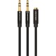 Переходник-разветвитель Vention гибкий Jack 3.5 mm F 4 pin/Jack 3.5 mm M x 2 - 1м