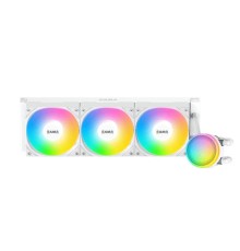 Водяное охлаждение для процессора/ Water Cooling System SAMA L60 White (360mm, White, ARGB/ Fans: 3x120mm, 82.79CFM, 29dBA, 2000RPM/ Pump height 52mm, 29dBA, 2500RPM, Rad thickness 27mm/ S: 1851, 1700, 1200, 20XX, 115X, AM5, AM4)