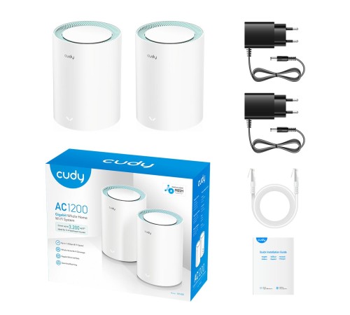Wi-Fi Mesh-система/ AC1200 Wi-Fi Gigabit Mesh Solution 2-Pack, Chipset MT7621DA+MT7613B+MT7603, Dual-Band, 867Mbps at 5GHz + 300Mbps at 2.4GHz, 802.11ac/a/b/g/n, 2 Gigabit Ethernet Ports, 4 internal antennas,MU-MIMO, DDNS,Zerotier/Wireguard/OpenVPN/IPSec Wi-Fi Mesh-система/ AC1200 Wi-Fi Gigabit Mesh Solution 2-Pack, Chipset MT7621DA+MT7613B+MT7603, Dual-Band, 867Mbps at 5GHz + 300Mbps at 2.4GHz, 802.11ac/a/b/g/n, 2 Gigabit Ethernet Ports, 4 internal antennas,MU-MIMO, DDNS,Zerotier/Wireguard/OpenVPN/IPSec