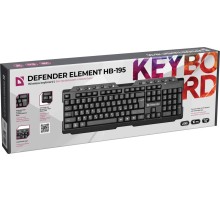 Беспроводная клавиатура Defender 45195 Element HB-195 RU,черный,мультимедиа