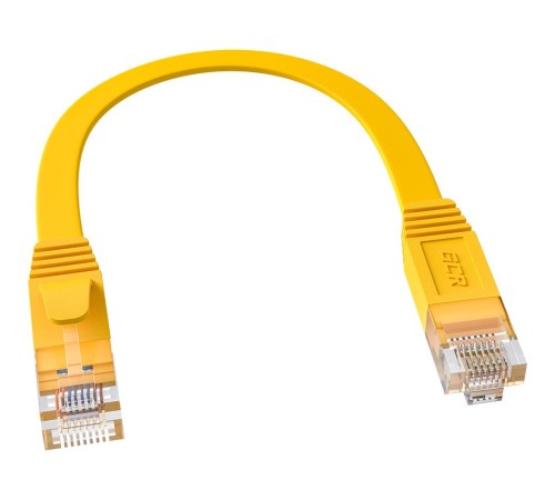 GCR Патч-корд PROF плоский прямой 0.3m, UTP медь кат.6, желтый, 30 AWG, ethernet high speed 10 Гбит/с, RJ45, T568B, GCR-53034 GCR Патч-корд PROF плоский прямой 0.3m, UTP медь кат.6, желтый, 30 AWG, ethernet high speed 10 Гбит/с, RJ45, T568B, GCR-53034