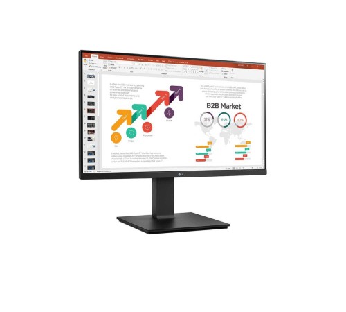 Монитор LCD 23.8'' 16:9 1920х1080(FHD) IPS, 75 Hz, 250 cd/m2, 1000:1, 5ms, VGA, HDMI, DP, Height adj, Pivot, Tilt, Swivel, 2Y, Black (Вскрытая упаковка)