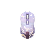 Мышь игровая беспроводная Dareu EM901X Dream (фиолетовый, серия "Dream"), DPI 400/800/1600/3200/6400/12000, подключение: проводное+2.4GHz, подсветка RGB, с зарядной станцией, встроенный аккумулятор 930mAh, размер 124x67x39мм (Вскрытая упаковка)